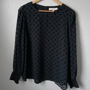 LOFT Women's Velvet Dot Blouse